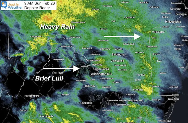 February 28 weather Sunday morning rain doppler radar