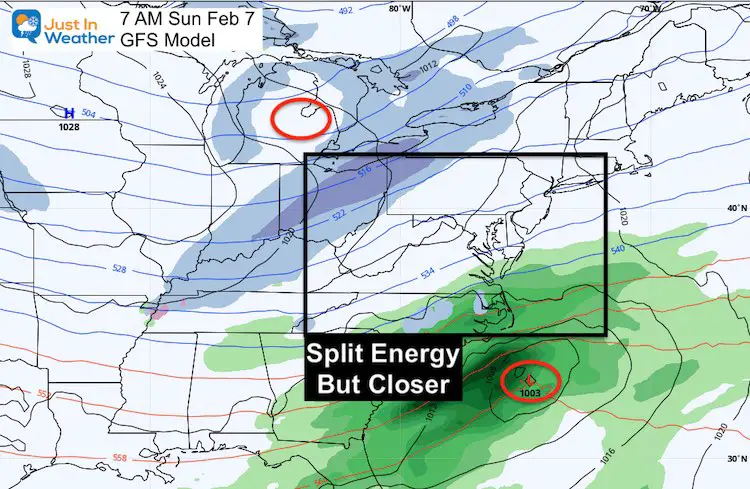 February 3 weather PM Sunday storm GFS