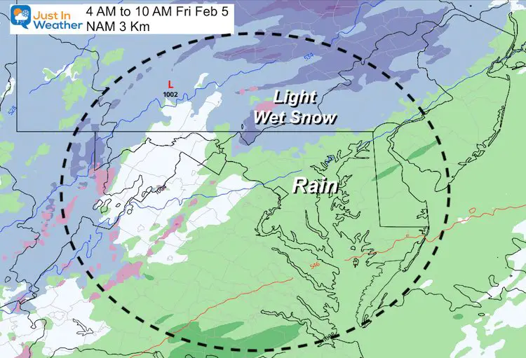 February 4 weather Friday snow