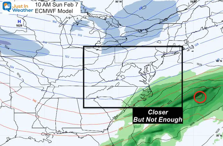 February 4 weather Superbowl Sunday snow ECWMF