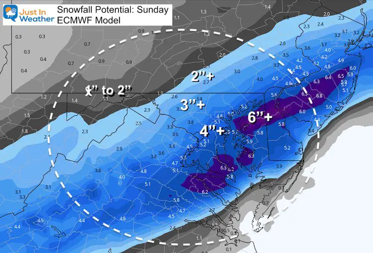 February 5 weather snow total Sunday European