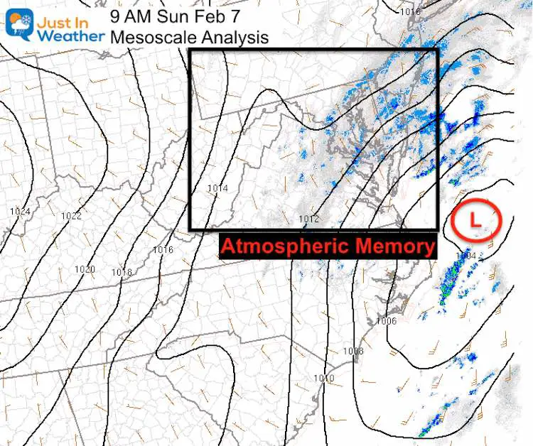 February 7 weather Mesoscal Analysis Sunday morning