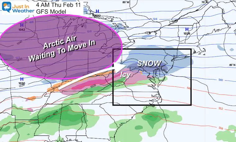 February 8 weather snow Thursday morning