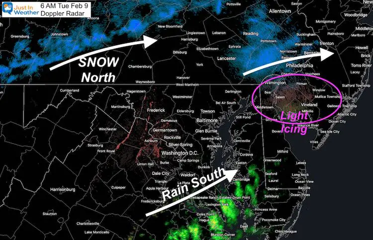 February 9 weather Tuesday morning radar