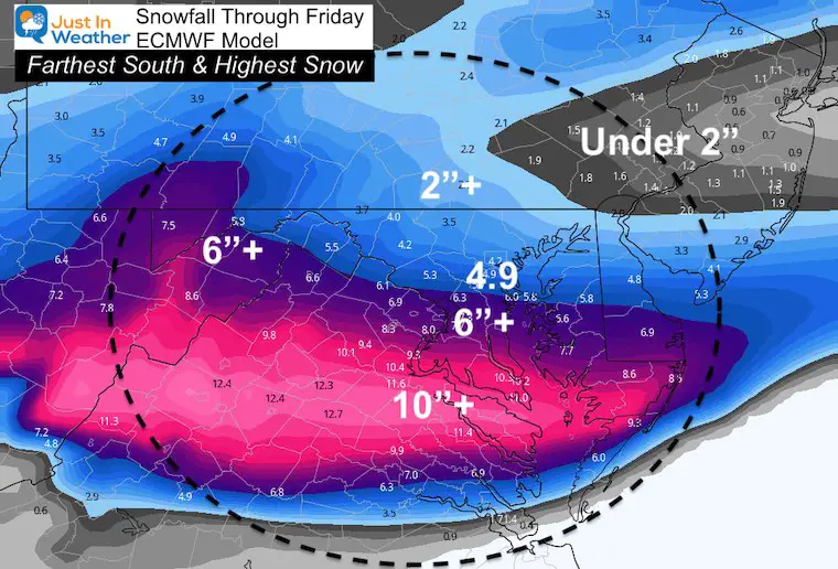 February 9 weather snowfall European