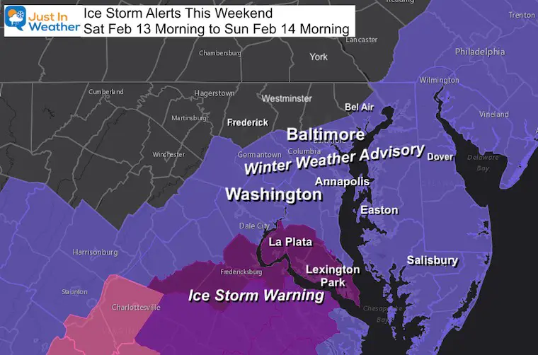 Ice Storm and Winter Weather Advisory starting February 13
