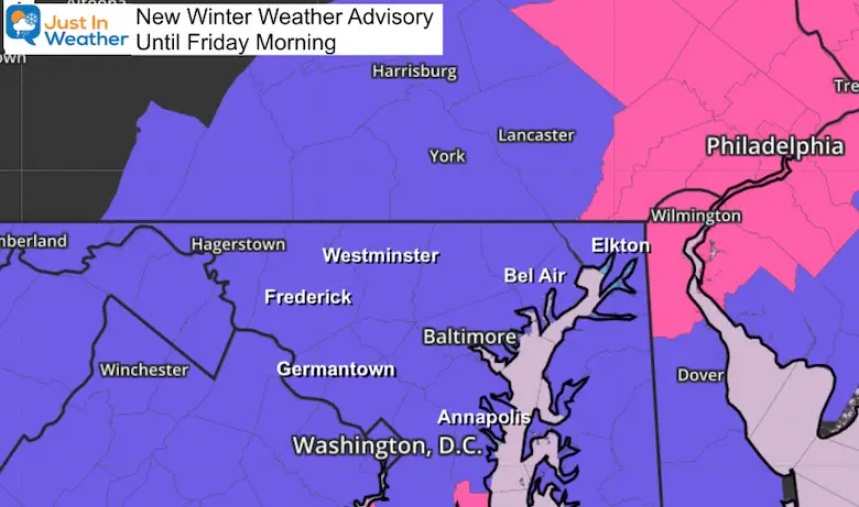 New Winter Weather Advisory Tonight February 18