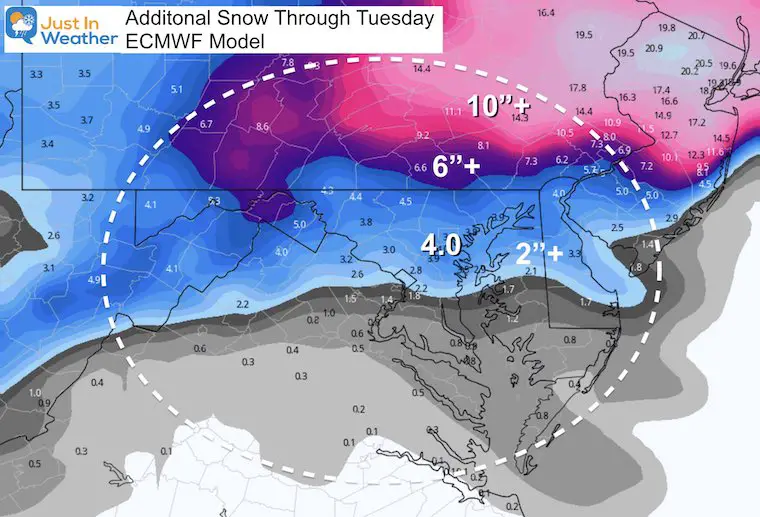 Snow Forecast February 1 ECMWF