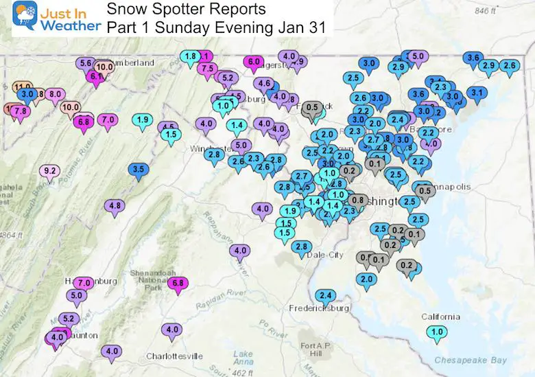 Snow Reports From Sunday January 31 Maryland