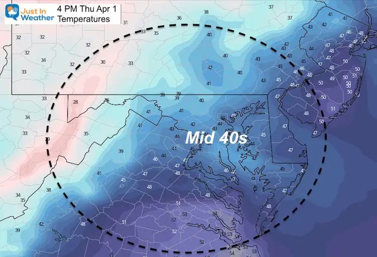 April 1 weather Thursday temperatures