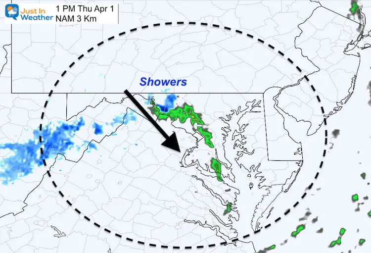 April 1 weather snow rain Thursday afternoon