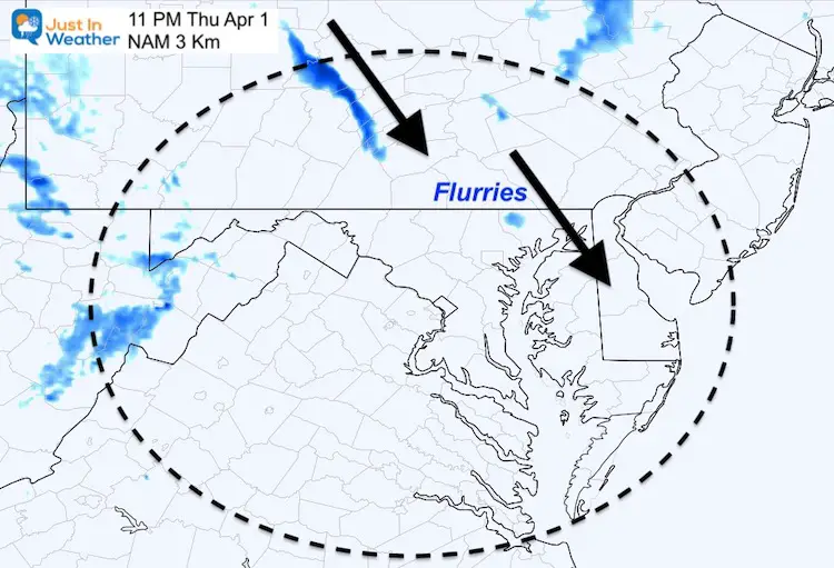 April 1 weather snow rain Thursday night