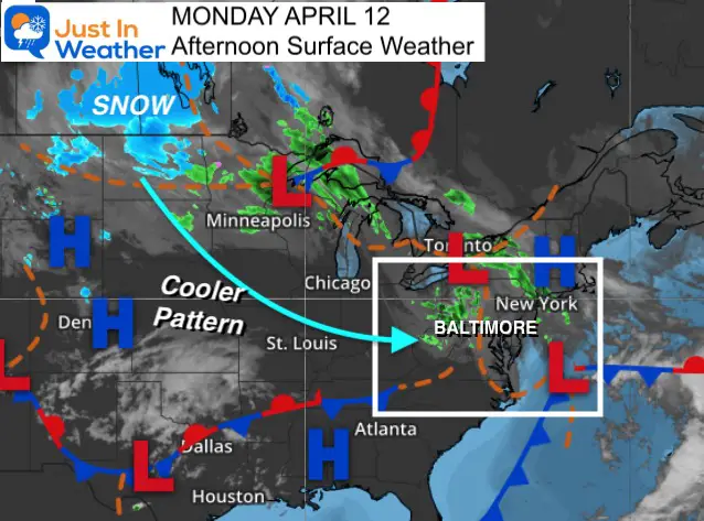 April 12 weather Monday afternoon