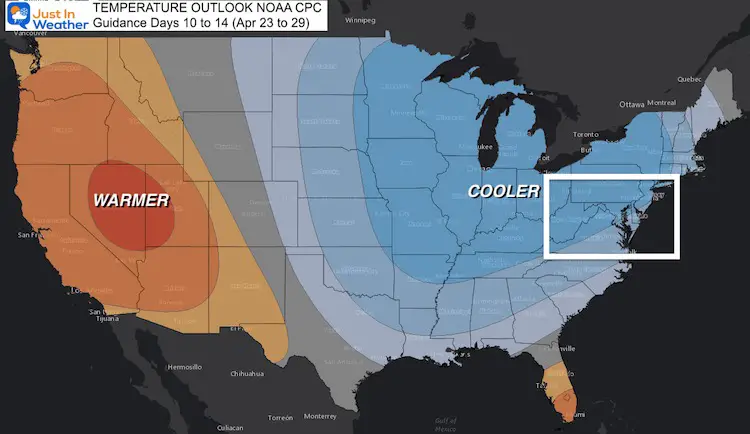 April 16 weather NOAA temperature outlook Day 14