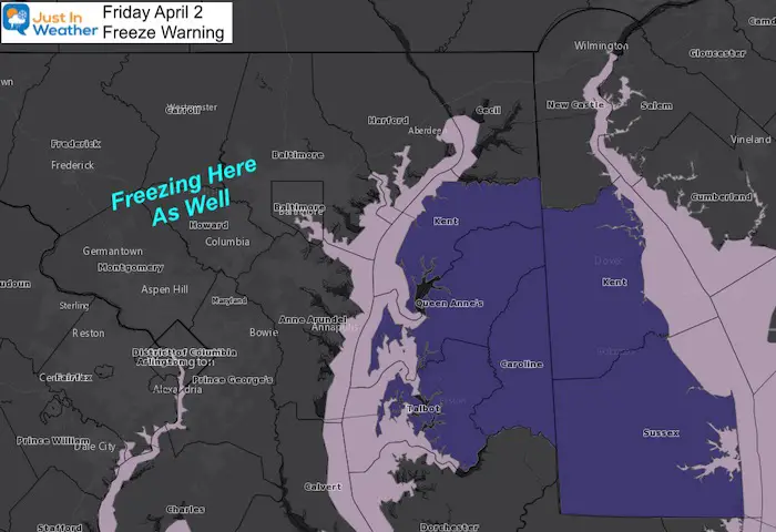 April 2 weather Freeze warning