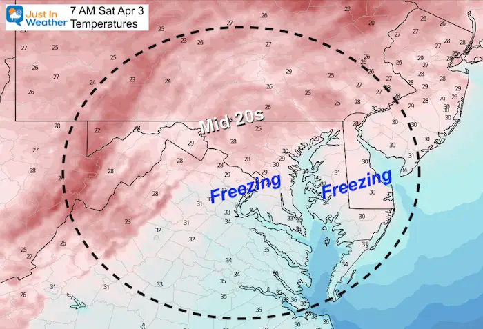 April 2 weather Saturday morning temperatures