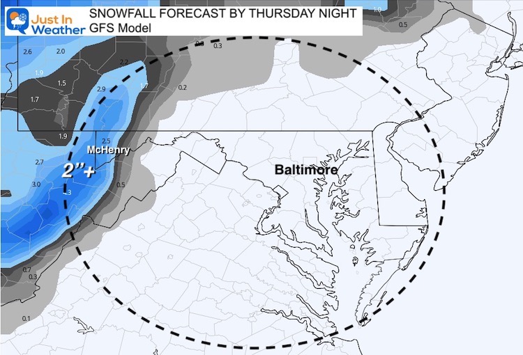 April 20 weather Wednesday snow forecast Maryland
