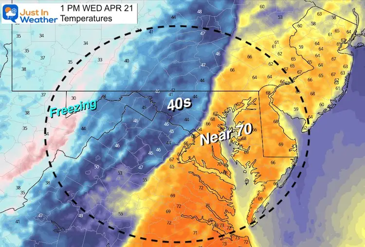 April 20 weather Wednesday temperatures