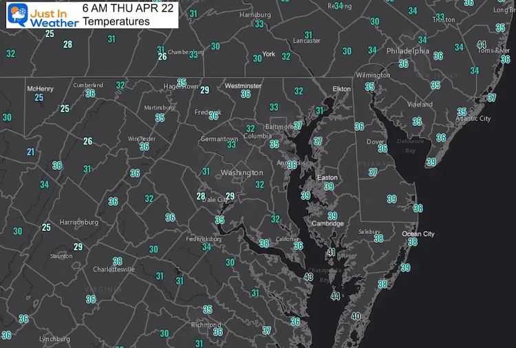 April-22-weather-temperatures-Earth-Day-thursday-morning-maryland