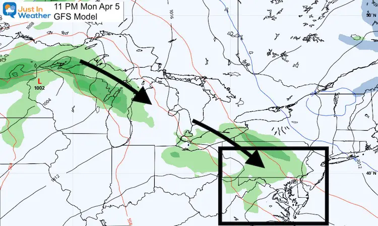 April 5 weather rain tonight