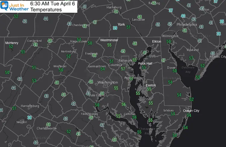 April 6 weather morning temperatures