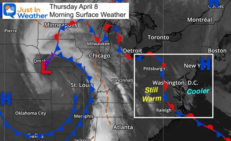 April 8 weather Thursday morning