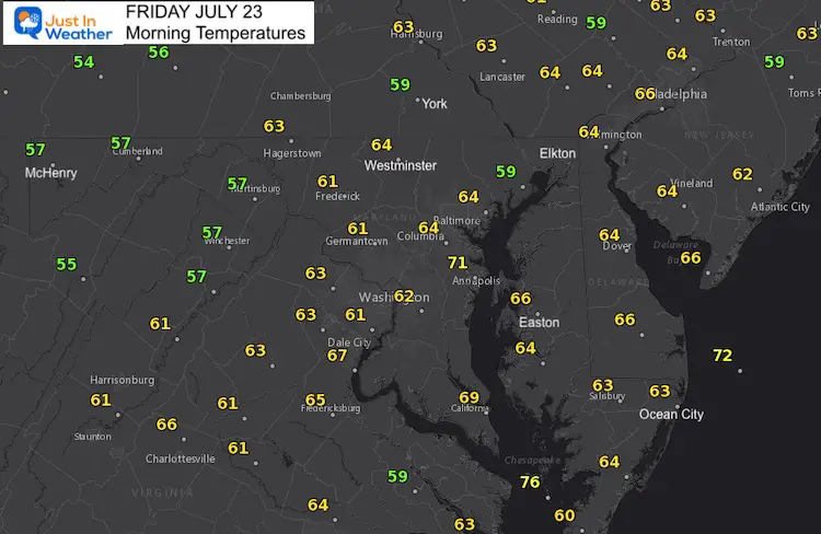 July_23_weather_temperatures_Friday_morning