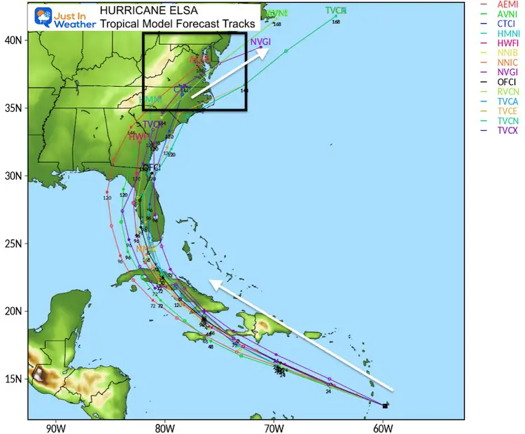 July_2_Hurricane_Elsa_Model_Forecast_Tracks