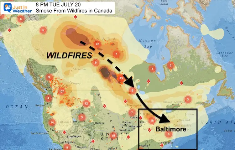 Smoke_plot_Canada_Wildfires_July_20_Tuesday_Evening