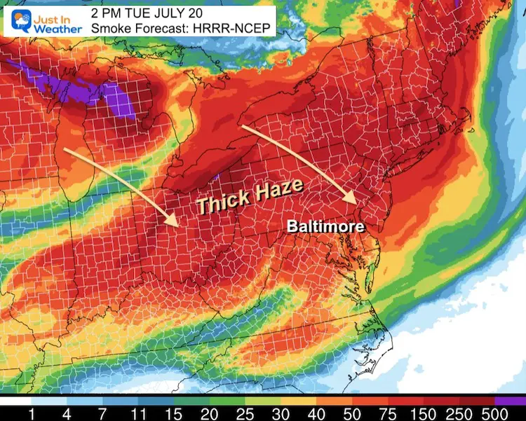 Wildfires_canada_smoke_forecast_Tuesday_July_20