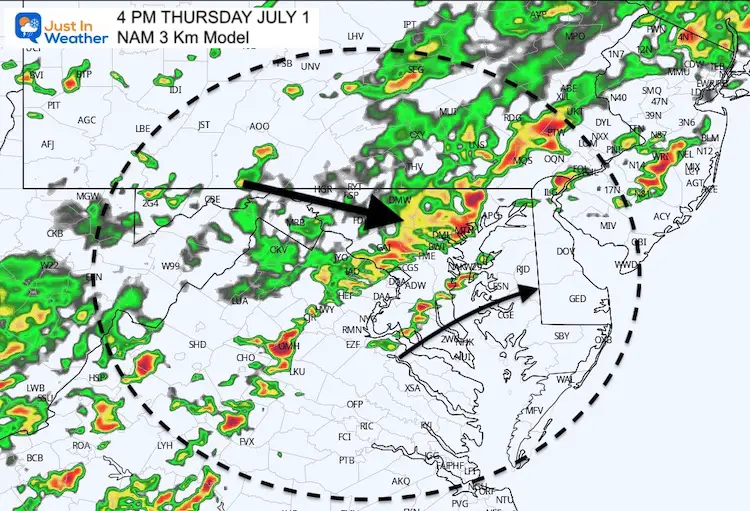 july_1_weather_rain_radar_Thursdsay_afternoon_NAM