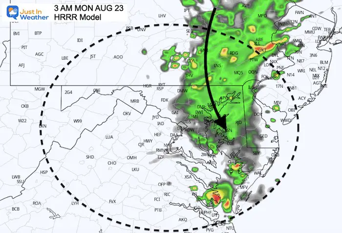 August_22_tropical_storm_henri_radar_HRRR_Monday_3_AM