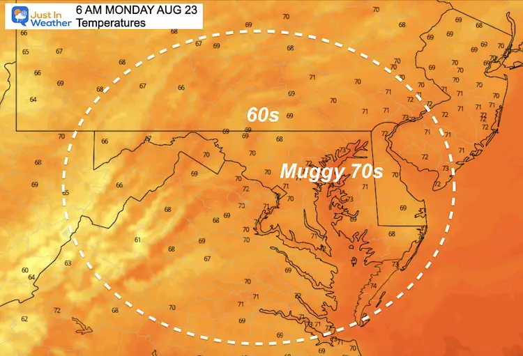 August_22_weather_temperatures_Monday_morning