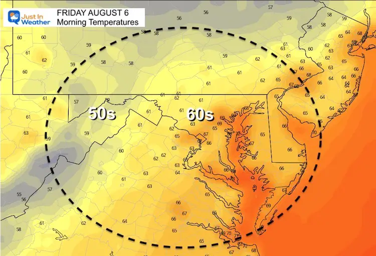 August_6_weather_temperatures_Friday_morning