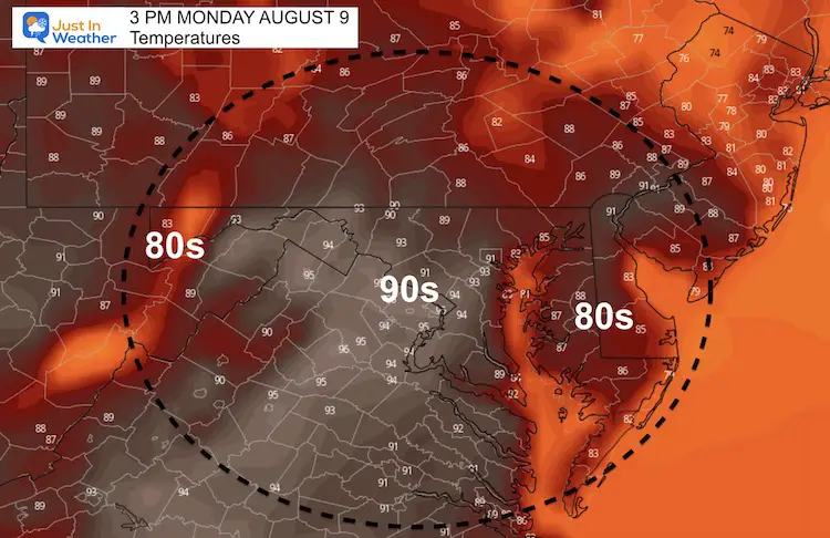 August_9_weather_temperatues_Monday_afternoon