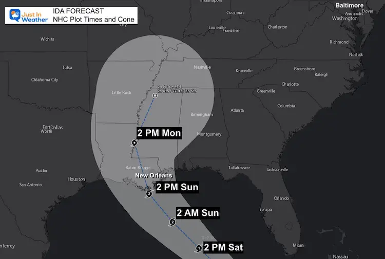 Tropical-Storm-Ida-Thursday-Evening-forecast-track