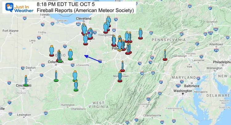 Fireball-sighting-map-october-5